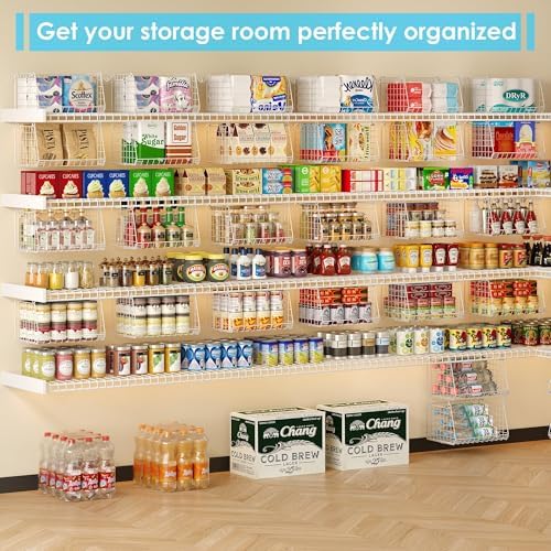 3-Pack Under Shelf Hanging Baskets Space-Saving Pantry Shelf Organizer - Image 6