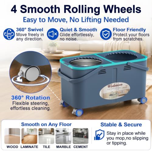 Easy-Rinse Mop Bucket Gen 2, Clean/Dirty Water Separation - Image 6