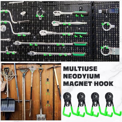 Landhoow 10 Pcs Large Magnetic Hooks Heavy Duty Garage Magnet Hooks Strong - Image 5
