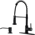 WEWE Kitchen Faucet with Soap Dispenser, Stainless Steel, Matte Black | 2 Modes by WEWE