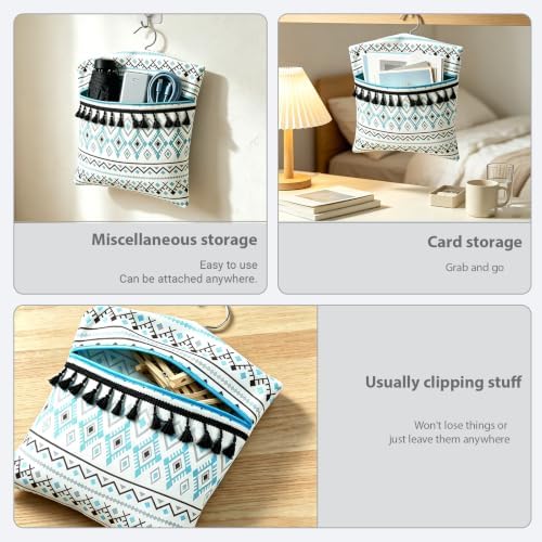 2 Pack Clothespins Bag Clothes Pins Bag Holder 13.1X11.8IN Boho Clothespin Bags - Image 5