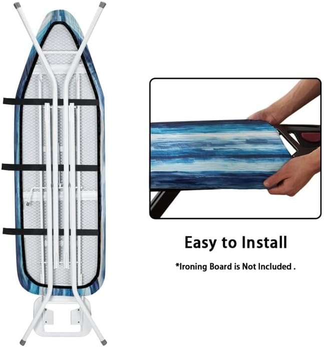 Blue White Gradient Ironing Board Cover Watercolor Striped 15x54 Inch Standard - Image 5