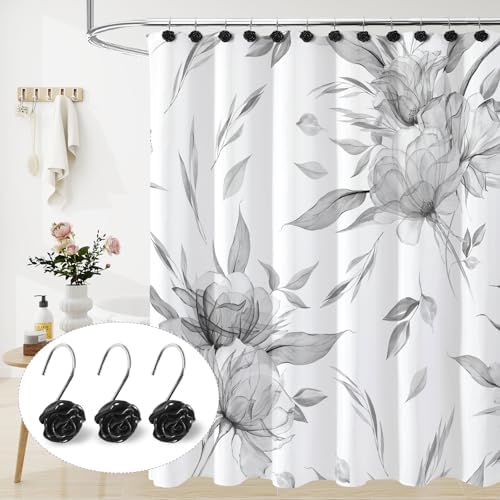 Cute Rose Floral Shower Curtain Hooks Rings - Image 4