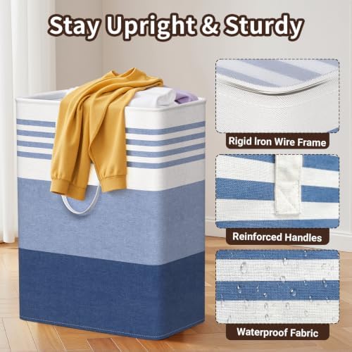 WOWBOX 2 Pack Laundry Baskets, Collapsible Dirty Clothes Laundry Hampers - Image 3