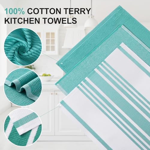 Homaxy Cotton 380 GSM Premium Kitchen Towels, 3 Pack - Image 2
