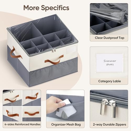 Shoe Organizer for Closet, Adjustable Storage Box Holds 32 Pairs - Image 5