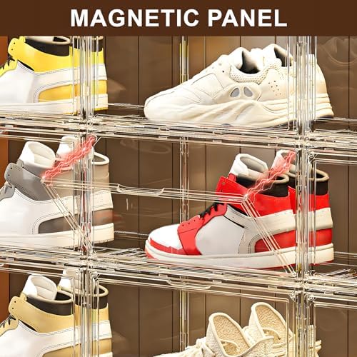 MMBABY 12 Pack Acrylic Clear Shoe Boxes– Ultra Clear Plastic Stackable Sneaker - Image 4