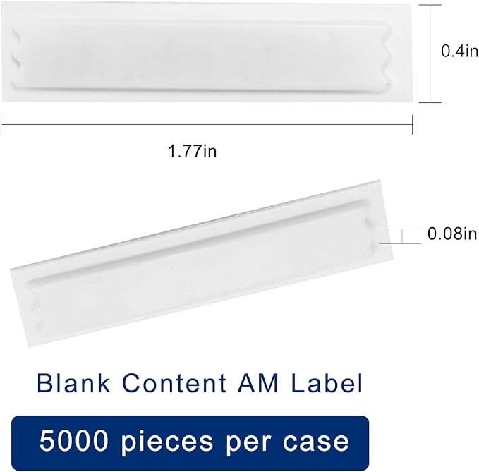 5000 pcs 58khz AM Security Tags Soft Labels Compatible with 58khz acousto-Magnetic EAS System (Blank Tag)