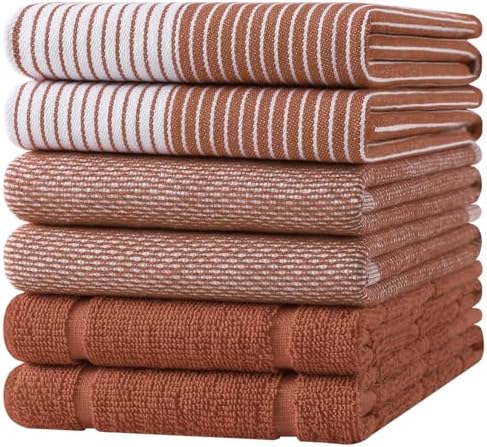 Homaxy 6 Pack Cotton Terry Premium Kitchen Towels, 18 x 28 in by Homaxy