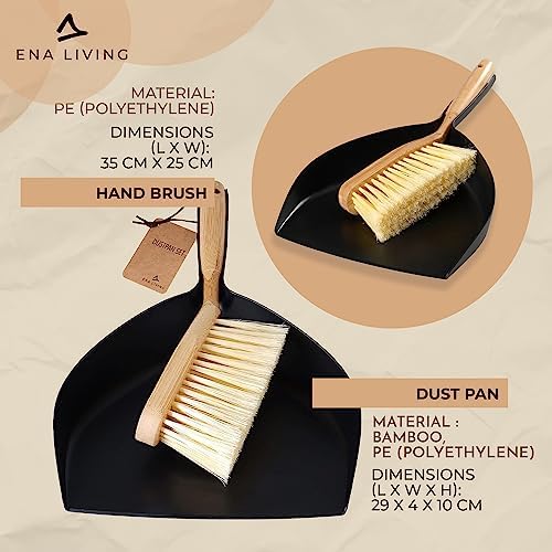Bamboo Dust Pan & Brush Set, Portable Dustpan & Brush, Sturdy & Effective Dust - Image 4