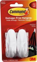 Command Medium Designer Hooks, 2 Hooks and 4 Command Strips, Damage-Free by Unknown