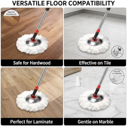 Spin Mop and Bucket with Wringer Set, 3 Mop Heads - Image 6