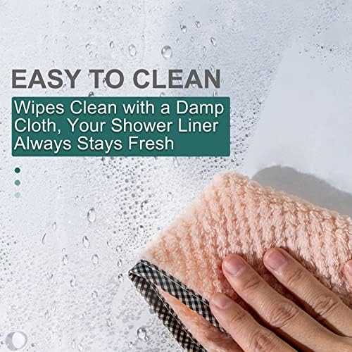AmazerBath Clear Shower Curtain, 72x72 Plastic Shower Curtain, PEVA Waterproof - Image 6