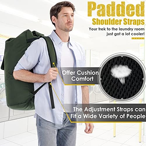 Backpack Laundry Bag, 115L Heavy Duty Extra Large College Laundry Backpack - Image 4