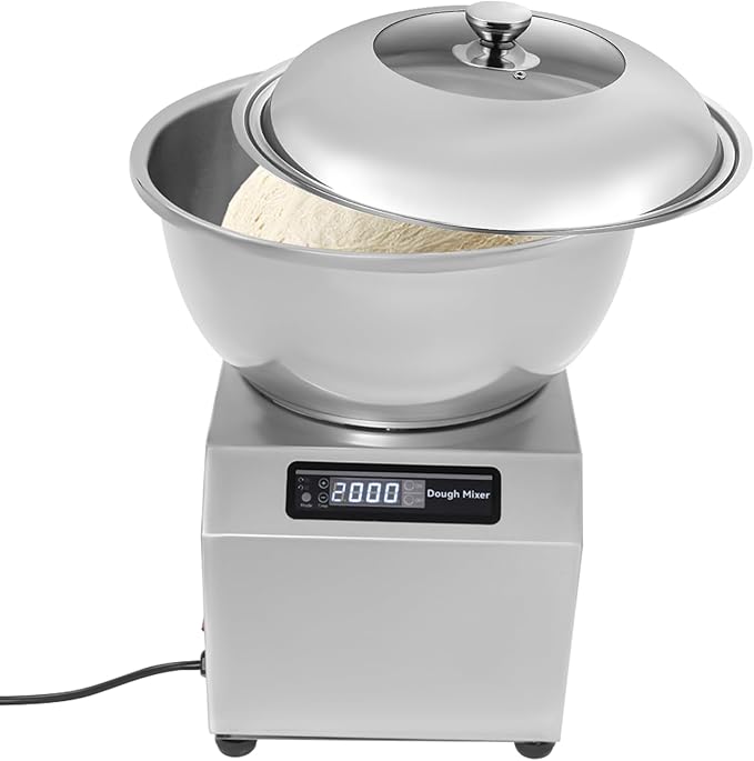 Electric Dough Kneading Machine 1500W Dual Rotating Commercial Dough Mixer 16QT Large Capacity Flour Mixing Machine with Touch Control, 0-30Min Timer for Home, Pizzerias, Restaurants