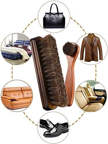 Youngjoy 6 Pieces Horsehair Shine Shoes Brush Kit Polish Dauber Applicators - Image 4