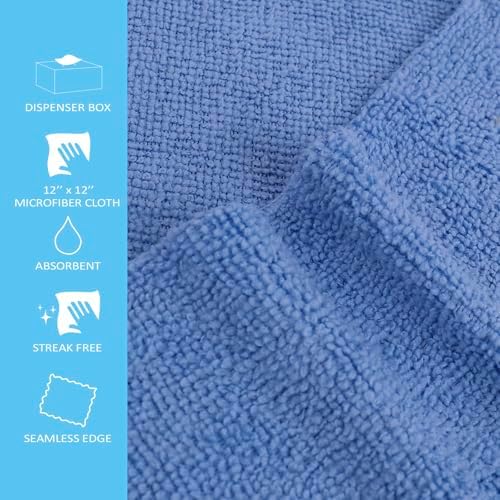 Tricol Clean 50PK Profesional Resuable Lint Free Microfiber Edgeless Cleaning - Image 4