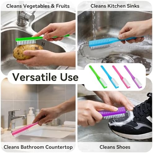 Nail Brush for Cleaning Fingernails Handle Grip Nail Scrubber Brush 4 Pack - Image 4
