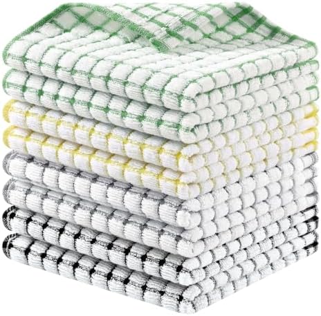 Homaxy 8 Pack Terry Kitchen Dish Cloths by Homaxy