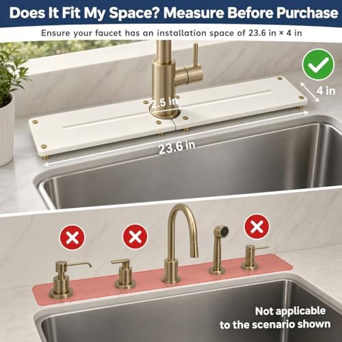 2PCS Stone Faucet Mat for Kitchen Sink, Water Absorbing Sink Tray Organizer for - Image 2