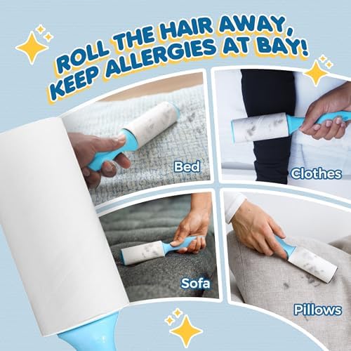 SunGrow Pet Lint Rollers for Dogs and Cats, Extra Sticky Adhesive, 2 Portable - Image 5