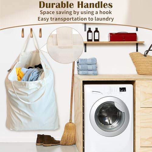 Canvas Laundry Bag, Extra Large Heavy Duty 33"W x 35"H, 2 Pack - Image 4