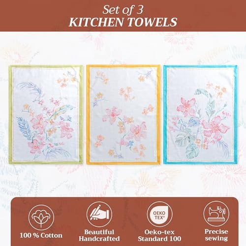 Maison d' Hermine Kitchen Towels Set of 3 Reusable 100% Cotton 27.50" x 20" - Image 2