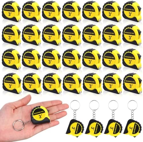 Kanayu 30 Pcs Mini Tape Measure Keychains 3 ft Small Retractable Measuring Tape by Kanayu