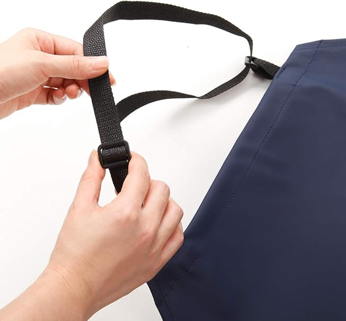 VWELL Waterproof Rubber Vinyl Apron 41.5" Heavy Duty Work Apron Durable with Adjustable Bib Apron for Dishwashing,Grooming 2Packs(no pocket)