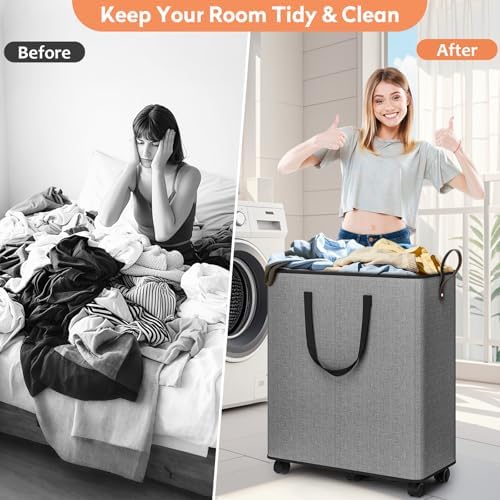 SpaceTrove Rolling Laundry Basket - Image 4