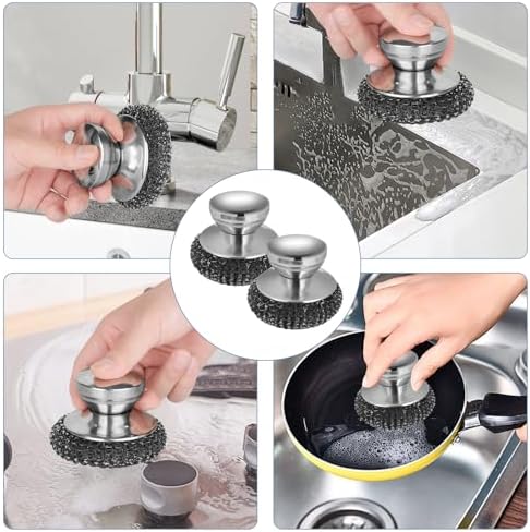 4Pcs Steel Wool Scrubber Set, Stainless Steel Scrubber - Image 6