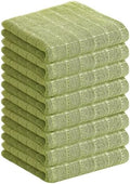Homaxy 100% Cotton Terry Kitchen Towels, 8 Pack, Olive Green by Homaxy