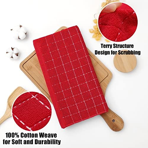 Homaxy 100% Cotton Terry Kitchen Dish Cloths, 6 Pack - Image 2