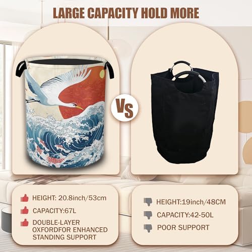 White Crane Laundry Baskets, Storage Basket - Image 4