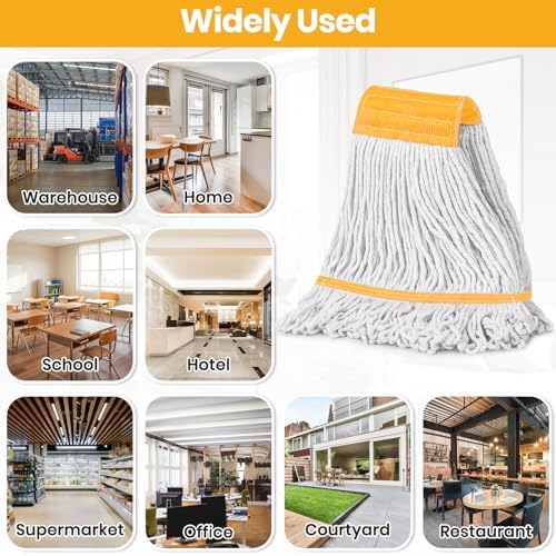 Commercial Mop Head Replacement 16 oz, Heavy Duty Wet Industrial Mop Refills - Image 6