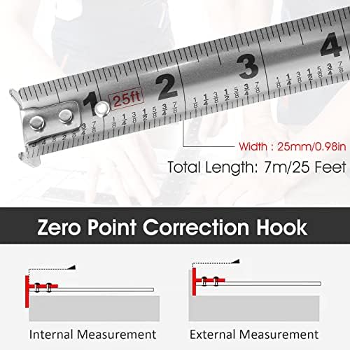 4PCS Tape Measure 25Ft/7.5M Double Side Scale Metric/Imperial Mesuring Tape - Image 4