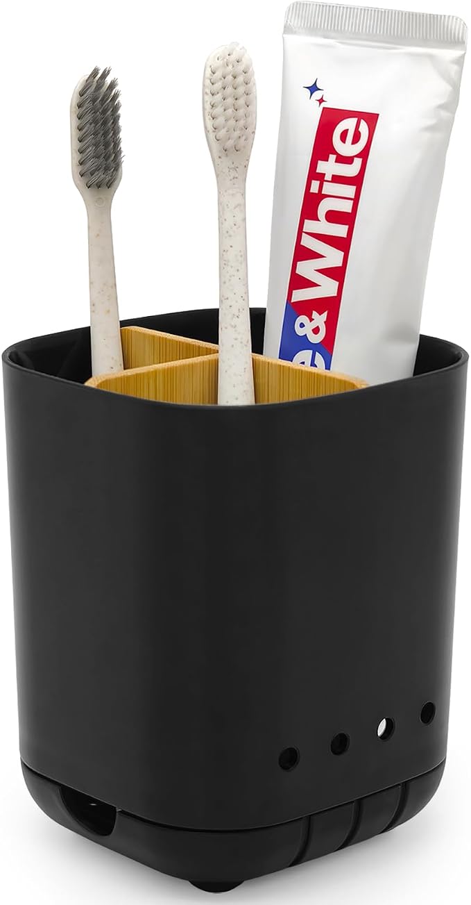Toothbrush Holder with Bamboo Divider, Detachable by Scartink