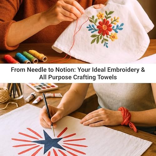 Flour Sack Towels | Tea Towel for Crafts| Kitchen Dish Cotton Blank Towel for - Image 4