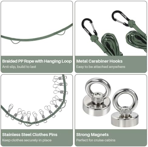 Vigorport Magnetic Travel Clothesline, Cruise Ship Must Have Laundry Line - Image 4