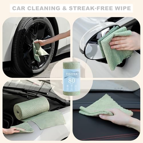 80 Pack Microfiber Cleaning Cloth Roll Reusable Paper Towels 12"x12" Tear Away - Image 6