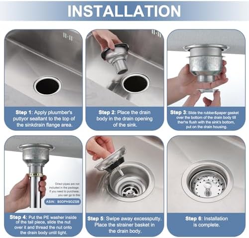ZM Deep Locking Kitchen Sink Basket Strainer - Image 4