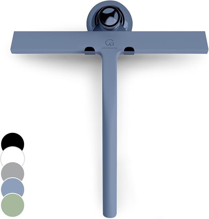 Silicone Shower Squeegee with 3-in-1 No-Drill Mount, Streak-Free & No-Squeak by G%C3%9CTEWERK
