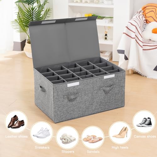Shoe Storage Organizer for Closet Fits 20 Pairs, Large Shoe Storage Box - Image 4