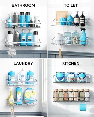Nieifi Shower Caddy Adhesive, Shower Shelves, Shampoo Holder - Image 7