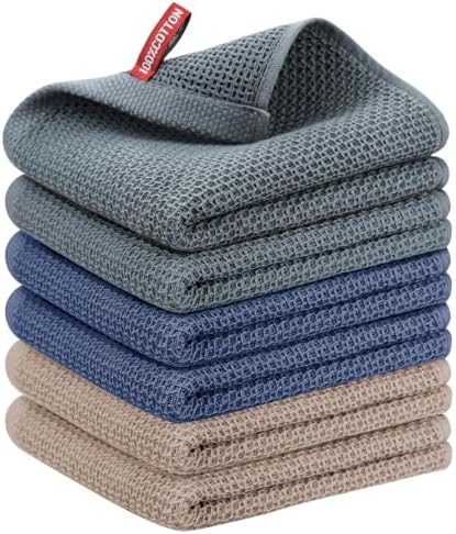 Nialnant 6 Pcs Kitchen Towels, 100% Cotton, 13 x 28 in by Nialnant