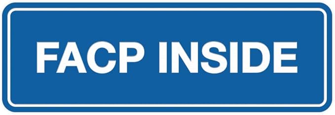 Signs ByLITA Standard FACP Inside Sign | Fire Safety Signage (Blue) - Large 1 Pack