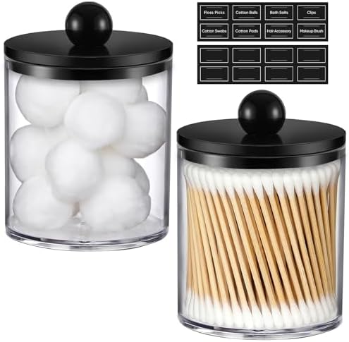 2 Pack Acrylic Qtip Holder Dispenser by AOZITA