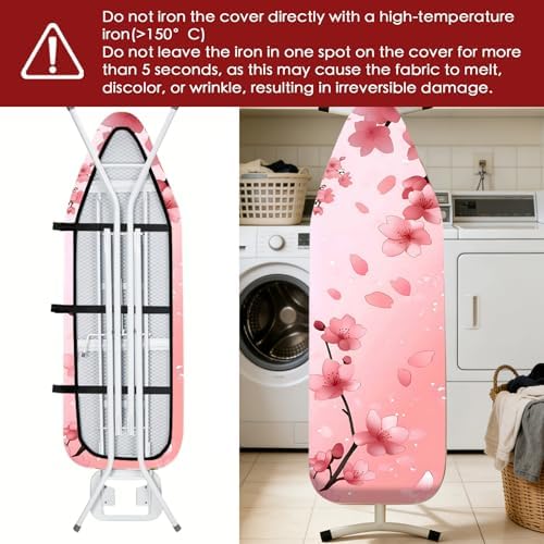 Nuxovilar Cherry Blossom Cotton Ironing Board Cover 15x54 Fabric - Image 6