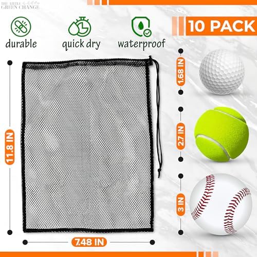 Small Mesh Bags Drawstring, 11.8"x7.48", 10 Pack - Image 2