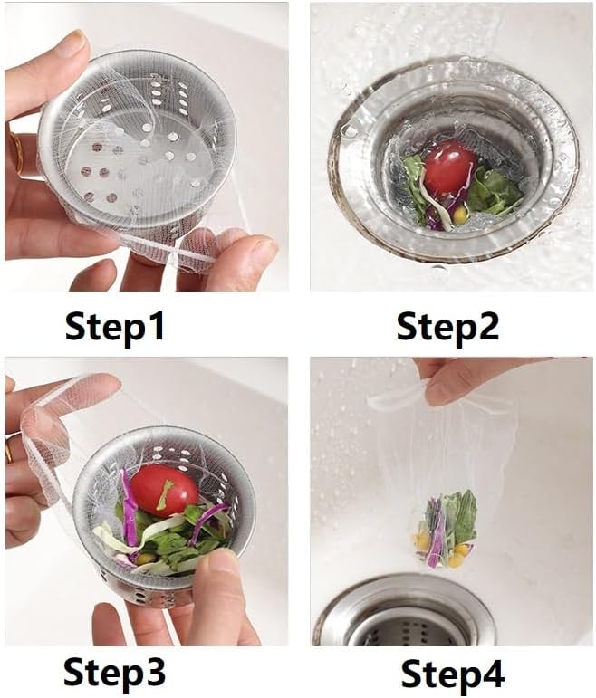 200-Pack Disposable Kitchen Sink Strainer Mesh Bag - Image 5